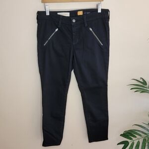 Anthropologie Pilcro | Cropped Black Skinny Jeans with Ankle Zippers Size 30